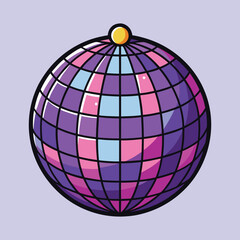 Obraz premium A colorful disco ball with a cool retro aesthetic and color scheme