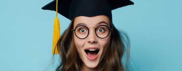 The excited graduate celebrating achievements with joy and enthusiasm.