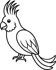 Fototapeta premium Illustration of a cockatoo with a crest isolated on white background