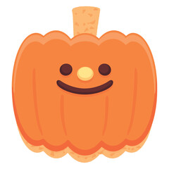 ハロウィンのかぼちゃをかたどったアイシングクッキーのベクターイラスト