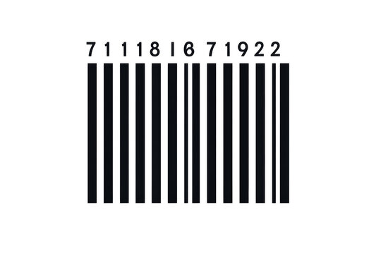 Modern barcode with numbers signifying retail or business transactions