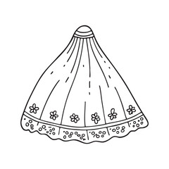 Doodle illustration of a veil showcasing delicate lace patterns