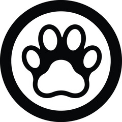 Paw print circle icon pet care animal logo