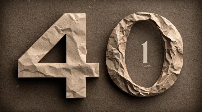 Crinkled paper numbers 401
