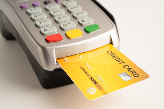 Payment POS terminal for finance and shopping business and technology. - Powered by Adobe