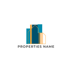 ILLUSTRATION BLUE COLOR HOME. BUILDING ARCHITECTURE SIMPLE MINIMALIST LOGO ICON DESIGN VECTOR. GOOD FOR REAL ESTATE, PROPERTY INSDUSTRY