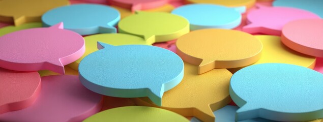 Colorful speech bubbles overlapping