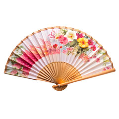 Paper hand fan PNG icon isolated on white background