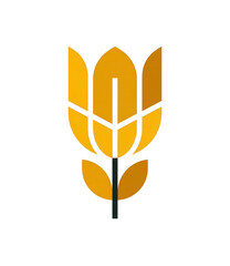 Golden stylized wheat ear graphic