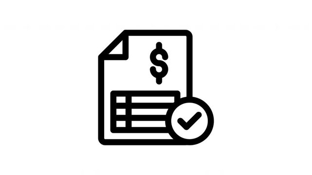invoice minimalist line animation