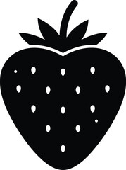 Black strawberry icon simple fruit vector