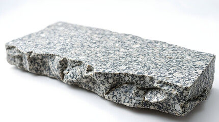 Granite stone slab presenting a rough and uneven surface