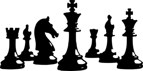 Royal Chess Silhouette Set" VECTOR