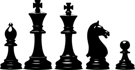 Royal Chess Silhouette Set" VECTOR