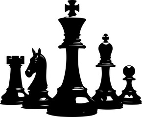 Royal Chess Silhouette Set" VECTOR