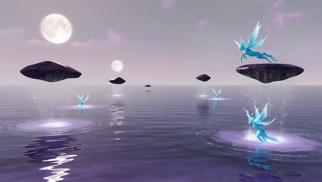 Dreamy Alien Seascape - Powered by Adobe