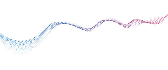 Flowing Dot Wave halftone gradient pattern on transparent background	
