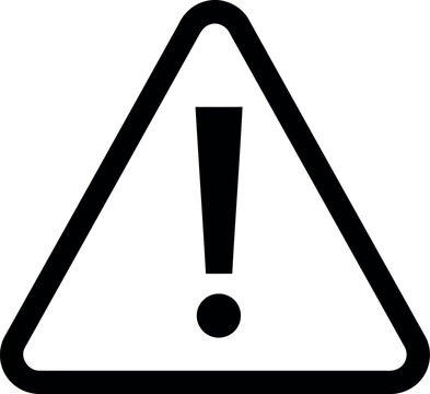 Warning triangle sign with exclamation mark icon