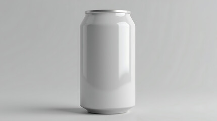 An image of a shiny silver can with a smooth surface, positioned in front of a neutral backdrop, optimized for high-resolution viewing in 4K and HD.