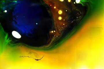 Mixed liquids in fluid colorful painting