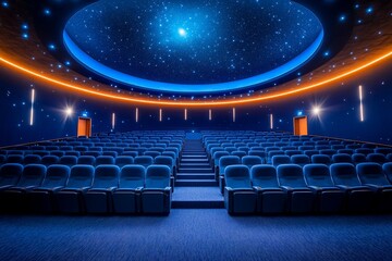 Retro Style Planetarium with Mechanical Projector and Seating Area