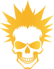 Vintage Punk Skull Golden Clipart

