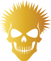 Minimal Gold Punk Skull Graphic

