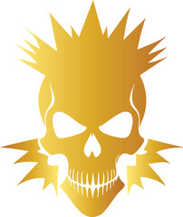 Vector Art of Golden Punk Skull

