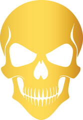 Flat Punk Skull Gold Vector Illustration

