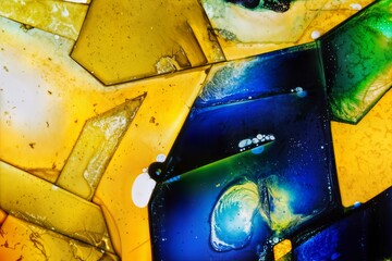 Mixed liquids in fluid colorful painting
