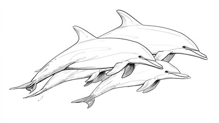 Naklejka premium Three dolphins leaping
