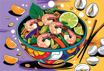 Nuddle shrimp dish