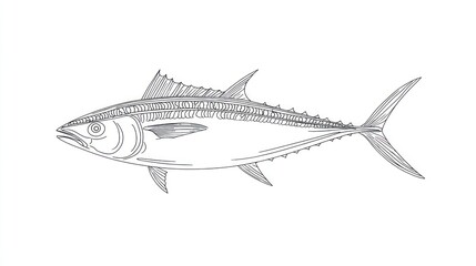 Naklejka premium Line drawing of a fish (2)