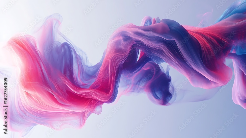 Aufkleber vibrant color smoke: abstract composition of fluid and dynamic shapes created using colorful plumes 
