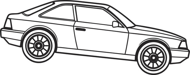 Car Illustration on White Background. High Detail Colorful Car Design Isolated on White. Realistic Car Clipart with Vibrant Colors and White Background. Creative Colorful Car Drawing in Realistic