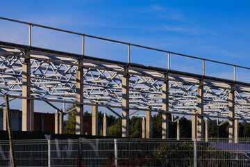Construction of buildings, a multi-story building against the sky