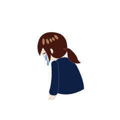 女性　落ち込んで泣く