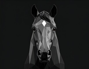 Abstract polygonal horse portrait