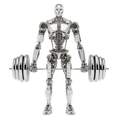 Metal robot lifting weights (1)