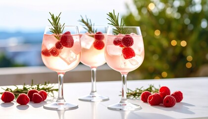 Refreshing Raspberry Rosemary Cocktails