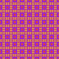 seamless floral pattern
Striking decorative pattern with a symmetrical layout of abstract flowers. The high-contrast color palette of purple, yellow, and red makes it an excellent choice for bold fash