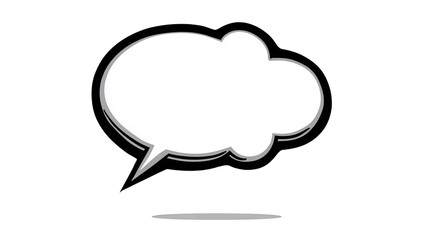 White speech bubble, cartoon style
