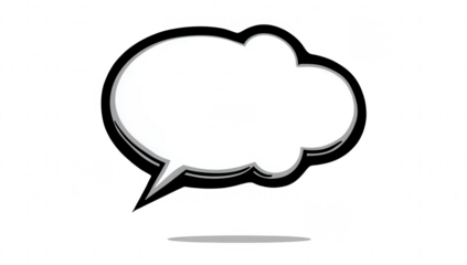 White speech bubble, cartoon style