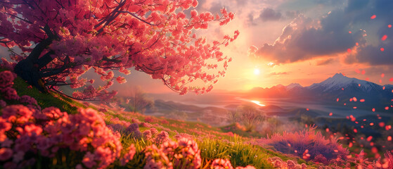 sunrise in the mountains