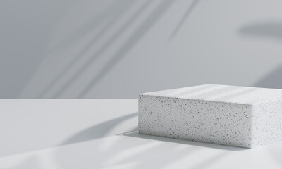 Minimalist Terrazzo marble podium with soft Background for Product Display, Mockup, showcasing, 3d illustration