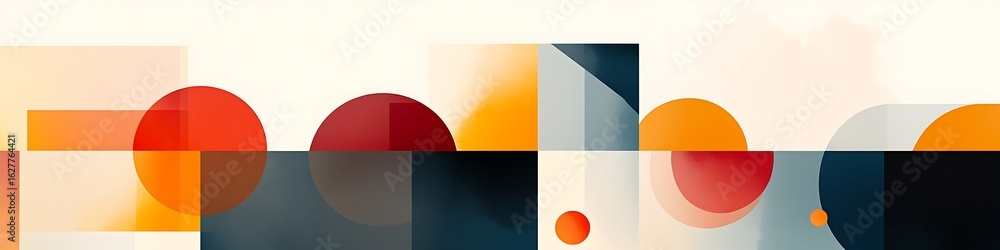 Poster abstract geometric composition: an engaging abstract design featuring a symphony of geometric shapes
