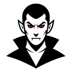 vampire face silhouette vector illustration