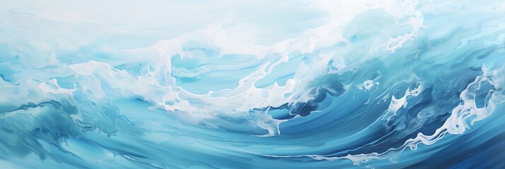 Oceanic Embrace: Capturing the essence of the sea, where dynamic waves cascade in an artistic panorama of motion and depth, evoking the serenity and power of nature's vastness.