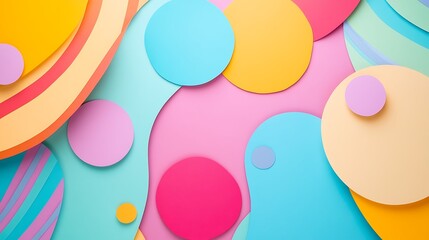 Vibrant abstract paper cut design: A delightful collection of colorful paper cutouts create an enchanting abstract design, perfect for adding a touch of joy to any project.