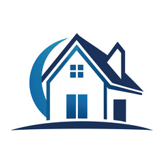 Naklejka premium House logo vector art illustration.